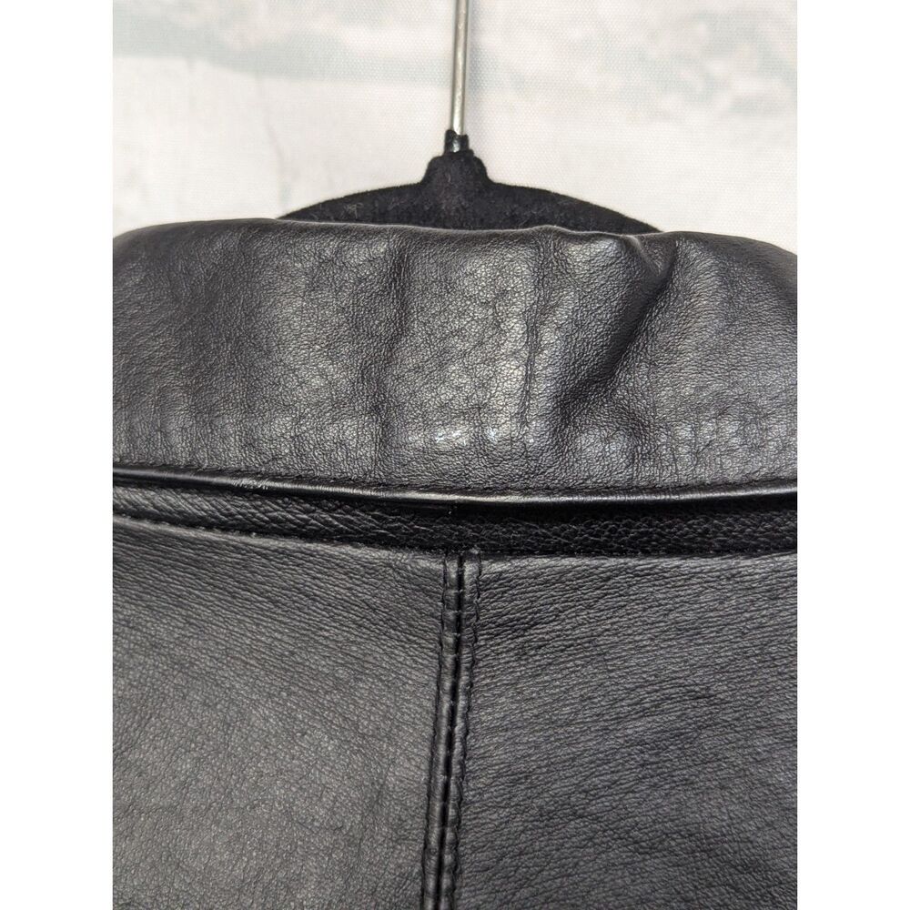 Dialogue Vintage Black 100% Leather Blazer Jacket L - Picture 5 of 5
